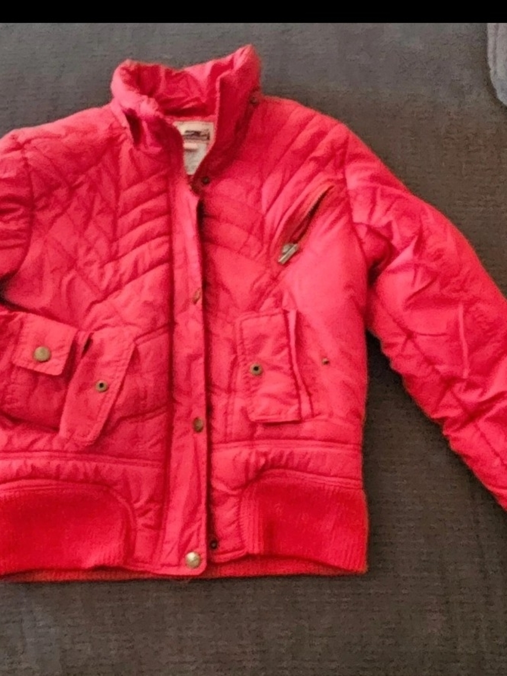 Youth Bright Red Quilted Puffer Jacket